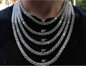 مصنع VVS Moissanite Diamond 925 Sterling Silver Hip Hop Druzy Jewelry Cuban Link Chain 3mm Iced Out Out Tracleded Tennis Necklace Stain Netclaces Netclaces