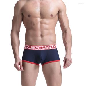 Underpants AIIOU Sexy Mens Boxer Short Underwear Panties U Convex Large Pouch Breathing Breathable Mesh Hole Men Trunk