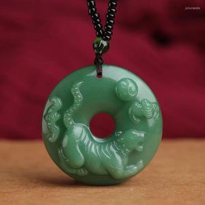 Collane con ciondolo zodiaco cinese imitazione collana di giada gioielli retrò fortunati uomini e donne amuleto