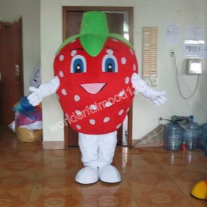 Performance Tasty Red Strawberry Mascot Costumes Carnival Hallowen Regali Unisex Adulti Fancy Party Games Outfit Holiday Outdoor Advertising Outfit Suit