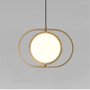 Hängslampor nordiska ovala ringar reversibla LED -lampor designer art deco guld hängande lampa vardagsrum restaurang bar inomhus armatur