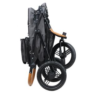 Transportadores Pet Stroller Transporte para 50 kg Pet Cães Ao Ar Livre Caminhada Carrinho Dobrável Destacável Tubo de Alumínio Pull Rod