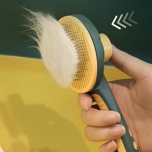 Grooming Cat Brush Self Cleaning Slicker Dog Brush For Cats Grooming Tool Hair Tarove Loose Tangled Puppy Massage Comb Cat Accessories