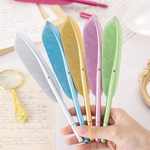 Retro Feather Gel Penns Creative Kawaii Söt neutral penna Ink Gift School Office Supplies Stationery Kids Writing