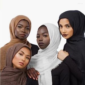 Cachecóis 90 90cm Cachecol Feminino de Linho de Algodão Xaile Hijab Muçulmano Lenço de Cabeça Quadrado Envoltório de Cabeça Sólido Feminino Simples
