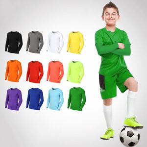 Uppsättningar/kostymer barn barn pojke tjej kompression kör lång t -shirt fitness sport basket fotboll gym sportkläder fotboll kläder 25 230617