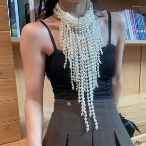 Ketten Damen Perlenketten Kragen Lange Kette Anhänger Sexy Körper Kleid Hochzeit Schmuck Accessoires