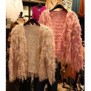 Cardigans Korean Fashion Autumn Winter Płaszcz Komiski Streetwear Sweet Cute Tassel Woman Sweter kardiganowy