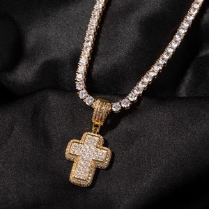 Iced Out Cross Pendant Necklace Gold Silver Hip Hop Necklace Jewelry For Men