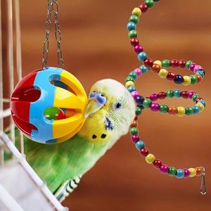 Toys Pipifren 10 Packs Bird Perch Toys and Parrot Stand Swing Cockatiel Pet Toys Accessories African Grey Parkiet Speelgoed