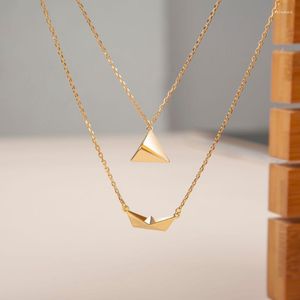 Ketten Zierliche Flugzeug-Boot-Halsketten für Frauen und Mädchen Goldfarbenes Papier Ozean Inspiration Geschenk Meer Liebe Trave Schmuck