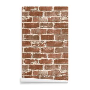 Wall Stickers Red Brick Wallpaper Self Adhesive White Line Peel and Stick Waterproof Vinyl Cover Home Decor Kitchen Drawers Desk Cabinets 230617