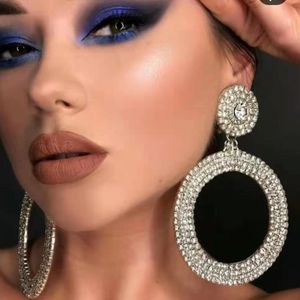 Dangle Chandelier Shiny Full Big Circle Pendent Dangle Earings for Women Fashion Jewelry Brand Show Statement Earrings Accessories 230617