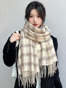 Lenços 2023 imitação de caxemira mulher ladies lenço inverno retro xadrez scarve pashmina mujer stard bufanda estobas wrap shawl pareo