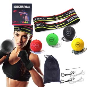 Punching Balls 4 Boxing Reflex Ball MMA Training Reaction Agility Punching Speed Workout with 2 Adjustable Headband Family Entertainment Pack 230617