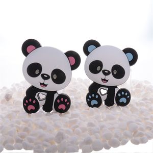 Baby tänder leksaker 10pc panda silikon baby teether bpa gratis född tänder halsband napp kedja kedja tillbehör gnagare mat klass hänge leksak diy 230617