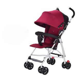Fyra hjulsvagn baby barnvagn paraplybil lätt att sitta, lätt vikning, barns bb andningsbar barnvagn med bärsäng