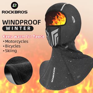 Toucas Ciclismo Máscaras ROCKBROS Motocicleta Máscara Outono Inverno Full Face Keep Warm Máscara Ciclismo Máscara Facial Óculos Buraco Balaclava Máscara Balaclava Bicicleta 230617