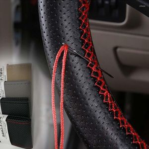 Steering Wheel Covers Hand-Woven Car Cover DIY With Needles And Thread Artificial Leather General Kit
