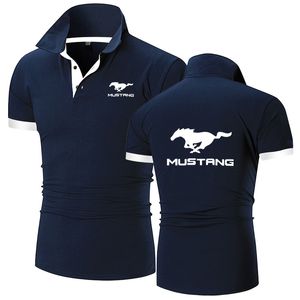 Herren-Poloshirts, Sommer-Herren-Poloshirt, Mustang-Druck, lässig, hochwertige Baumwolle, kurze Ärmel, Mann, Harajuku, klassische Tops, individuelle T-Shirts 230617