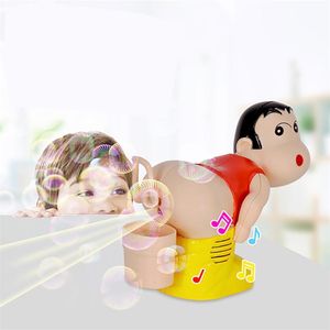 Novel Games Children's Electric Soap Bubble Blower Fart Blowing Bubble Machine Lighting Music Funny Joke Toys Hela Automatic Water Blowing Children's Toys 230617