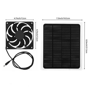 Products 12V 10W Portable Solar Exhaust Fan Kit Powered By Solar Panel For Rv Greenhouse Pet House Chicken Coop