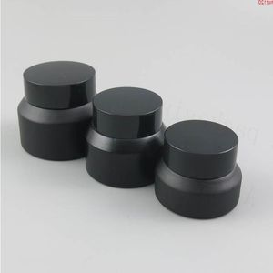 New Design 200 x 15G 30G 50G Frost Cream Glass Jar With Black Lids white Seal Container Cosmetic Packaging, 15ml Potgood Oamwl