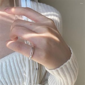 Klusterringar minimalistiska verkliga 925 sterling silver littfinger för kvinnor tillbehör oregelbunden vriden gemensam ringkvinna fina smycken