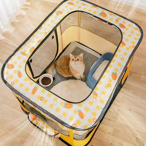 Burar Portable Pet Cage Folding Dog House Cage Cat Tent Playpen Puppy Kennel Easy Operation Octagonal Staket stora hundar Pet Tent House