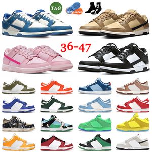 Running shoes casual low Panda White Black with box women men sneakes Sail triple pink Grey Fog Team Green Industrial Blue UNC Georgetown mens trainers big size 36-47