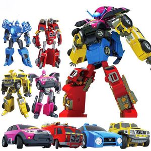 Giocattoli di trasformazione Robot 4 IN 1 Mini Force Transformation Robot to Car Toys Action Figures Mini Force X Deformation Car Airplane Toy 230617