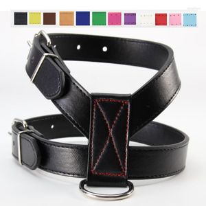 Dog Collars PU Leather Adjustable Harnesses Dogs Walking Explosion Proof Pet Chest Strap For Medium And Big Supplies Accessories