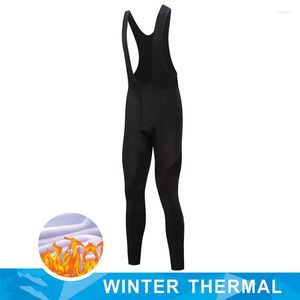 Гоночные штаны Черная зима Держите теплые брюки для велосипедов термическая флисовая горный велосипед