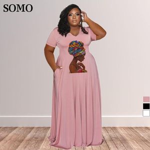 Vestidos casuais para mulheres plus size roupas moda impresso vestido longo maxi senhoras elegante plissado atacado dropshipping