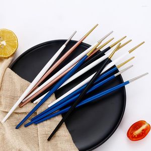 Chopsticks Rose Gold Chinese Japanese And Korean Style Sushi Stick Tableware Reusable Eco-Friendly Friendly Metal