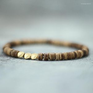 Cazibe bilezikler antika doğal ahşap bilezik erkekler için 4mm braclet obsidiyen taş tespih boncukları iyileştirici braslet tibet budist