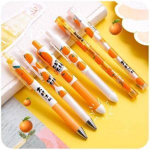 Penne gel Kawaii Pen Press Versione coreana Semplice carino Super creativo Ragazza Cuore Frutta Nero Apprendimento Forniture per ufficio