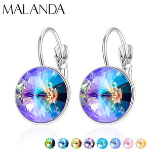 Pendurado Lustre Cristal Da Áustria Brincos Pendentes Moda Redondo Rivoli Bella Brincos De Gota Para Mulheres Festas Elegantes Jóias De Casamento 230617