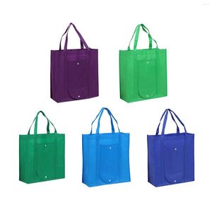 Storage Bags 5 Pieces Reusable StorageBags Large Capacity Grocery Bag Foldable Multi-color Shopping