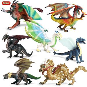 Juguetes de transformación Robots Oenux Original Genuin Savage Flying Magic Dragon Dinosaurios Figuras de acción Dragón chino Animales Modelo PVC Colección Niños Juguete 230617