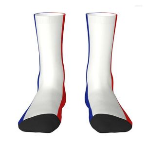 Herrensocken, lustige Herren-Socken mit französischer Flagge, Frankreich-Kleid, Unisex, warm, bequem, 3D-Druck, Crew