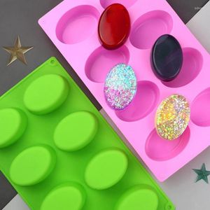 Baking Moulds 8-hole Oval Silicone Cake Mold Handmade Soap Jelly Pudding