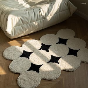 Dywany najwyższej jakości tufting retro biały czarny dywan miękki puszysty pokój rozmiar dywaniczny chłonny antypoślizgowy maty podłogowe łazienki wycieraczki