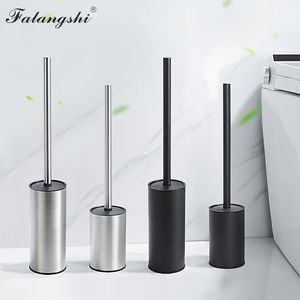 Toilet Brushes Holders Stainless Steel Brush Holder Black Color Clean Tool Durable Vertical Bathroom Cleaning Wall Mounted WB8702 230617