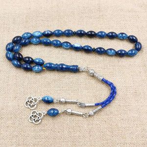 Strand Tasbih Blue Strain Bracelet Мусульманский мужчина 33 молитвенные бусинки Турции Тесбих Исламская арабская мода Розарий Кувейт Мисбаха