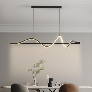 Chandeliers Black/White Modern Led Chandelier For Dining Room Kitchen Shop Home Decor Hanging Lighting AC110-260V