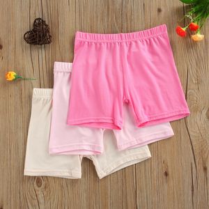 Shorts 3 Pcs Meninas Leggings de Segurança de Verão Calças de Ciclismo Crianças Elástico Antivazio Cor Sólida Cintura Média Ioga Dança 230617