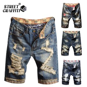 Mäns shorts vår sommaren mäns denim shorts herrkläder strand rippade jeans denim bomull kort casual affär sociala män shorts 230617