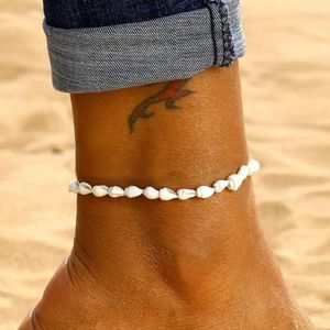 Anklets Conch Shell Ankle Bracelet |夏の雰囲気の天然白い小さなアンクレットの女の子ビーチ美学の足の結婚式のアクセサリー