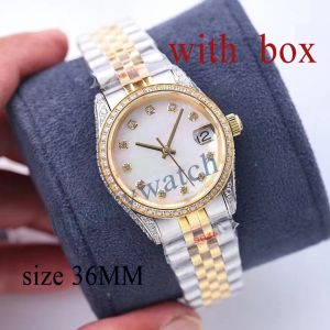 orologi con diamanti orologi automatici moissanite oro rosa misura 36 mm vetro zaffiro 50 m impermeabile orologio di design da donna Orologio. Orologio da polso natalizio